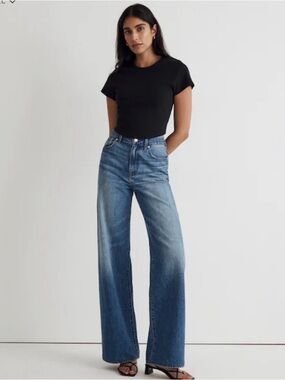 Madewell High-Rise Wide-Leg Jeans in Blue Wash
